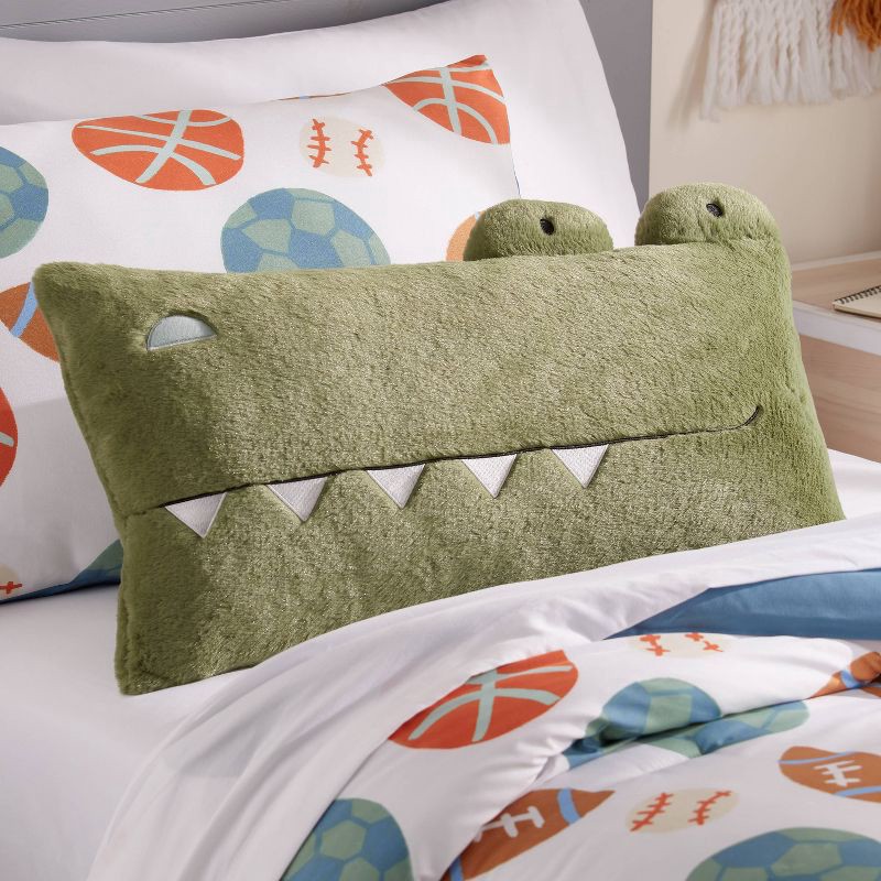 slide 2 of 4, Alligator Kids' Decorative Bed Pillow - Pillowfort™, 1 ct