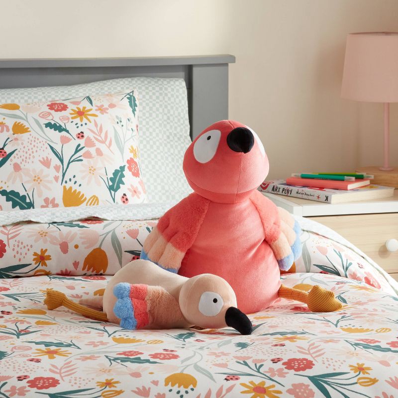 slide 2 of 4, Parrot and Baby Weighted Plush Kids' Throw Pillow Pink - Pillowfort™, 1 ct