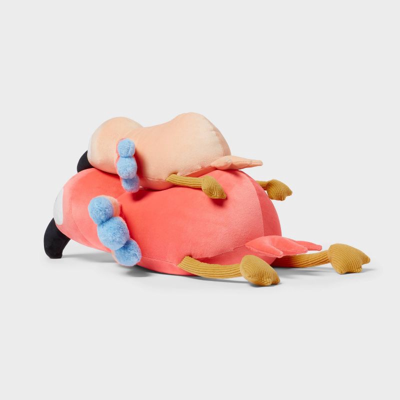 slide 3 of 4, Parrot and Baby Weighted Plush Kids' Throw Pillow Pink - Pillowfort™, 1 ct