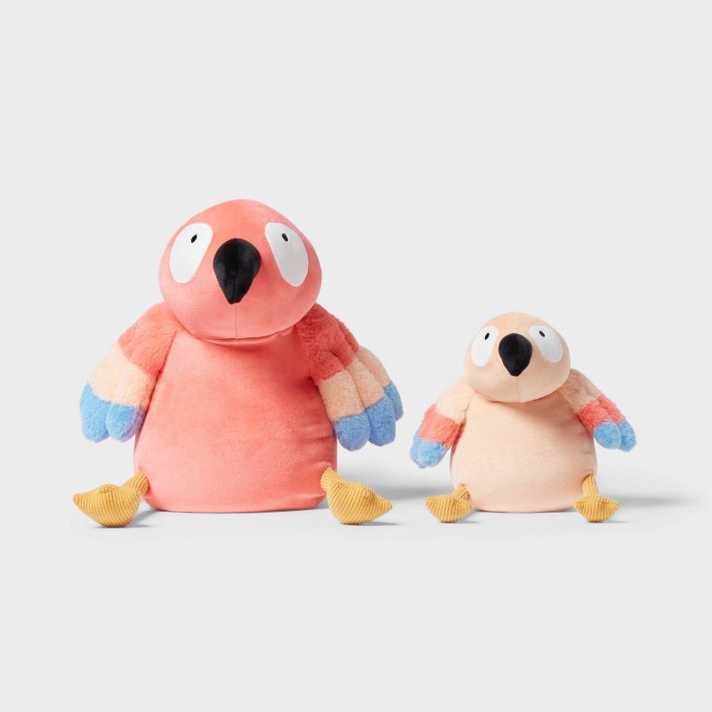 slide 4 of 4, Parrot and Baby Weighted Plush Kids' Throw Pillow Pink - Pillowfort™, 1 ct