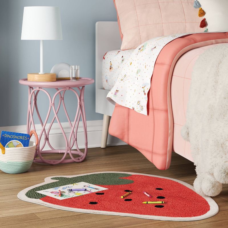 slide 2 of 4, Strawberry Shaped Kids' Accent Rug - Pillowfort™, 1 ct