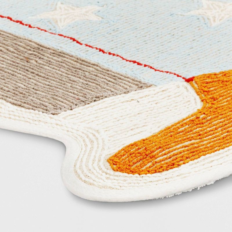 slide 4 of 4, Rocket Shaped Kids' Accent Rug - Pillowfort™, 1 ct