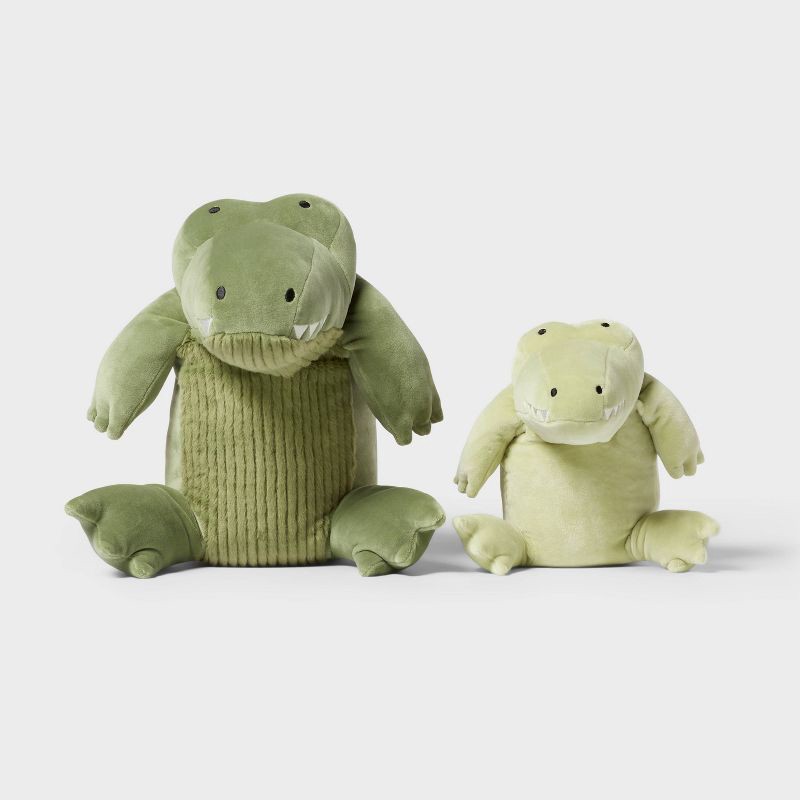 slide 4 of 4, Alligator and Baby Weighted Plush Kids' Throw Pillow Green - Pillowfort™, 1 ct
