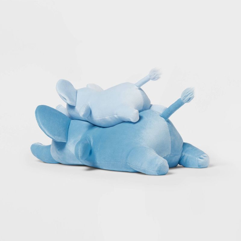 slide 3 of 4, Elephant and Baby Weighted Plush Kids' Throw Pillow Blue - Pillowfort™, 1 ct