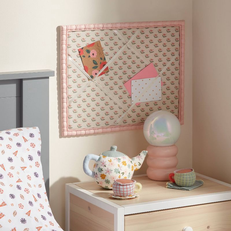 slide 2 of 4, Pink Framed Fabric Kids' Photo Memo Board - Pillowfort™, 1 ct