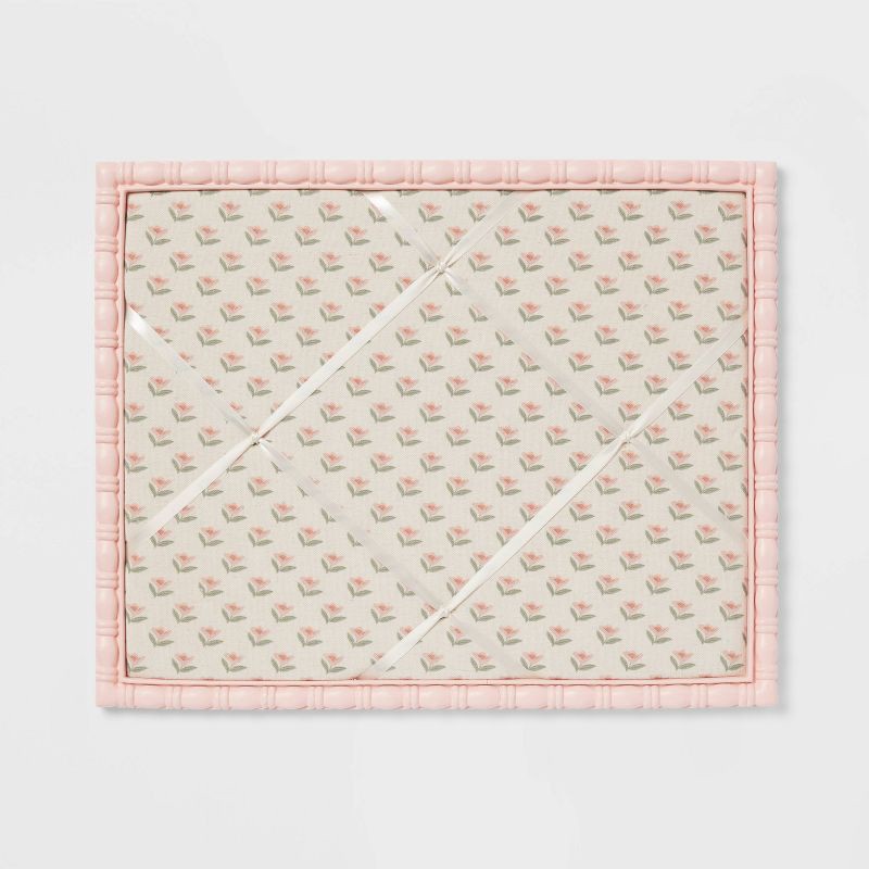 slide 1 of 4, Pink Framed Fabric Kids' Photo Memo Board - Pillowfort™, 1 ct