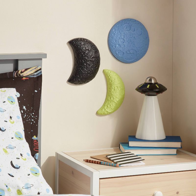 slide 2 of 4, 3pc Resin Moon Kids' Wall Decor Set - Pillowfort™, 3 ct