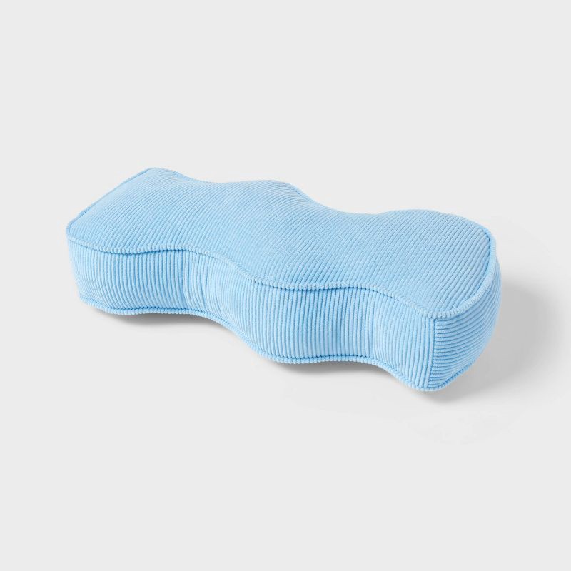 slide 3 of 4, Blue Wave Corduroy Kids' Decorative Pillow - Pillowfort™, 1 ct