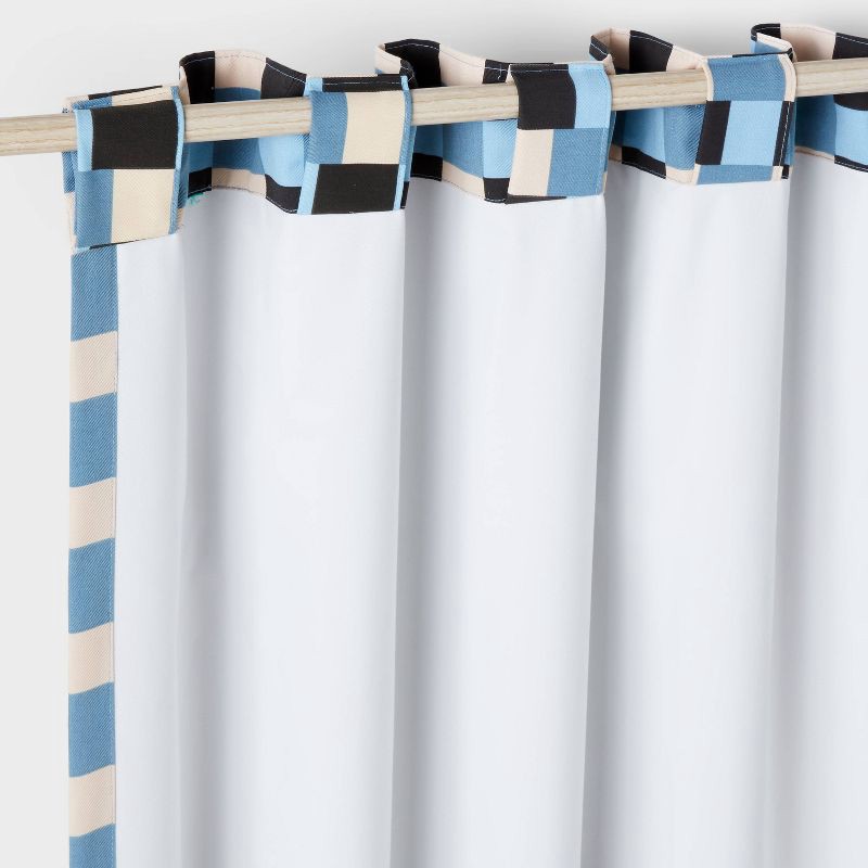slide 5 of 5, 42"W x 84"L Checkered Blackout Window Curtain Panel Blue - Pillowfort™, 1 ct