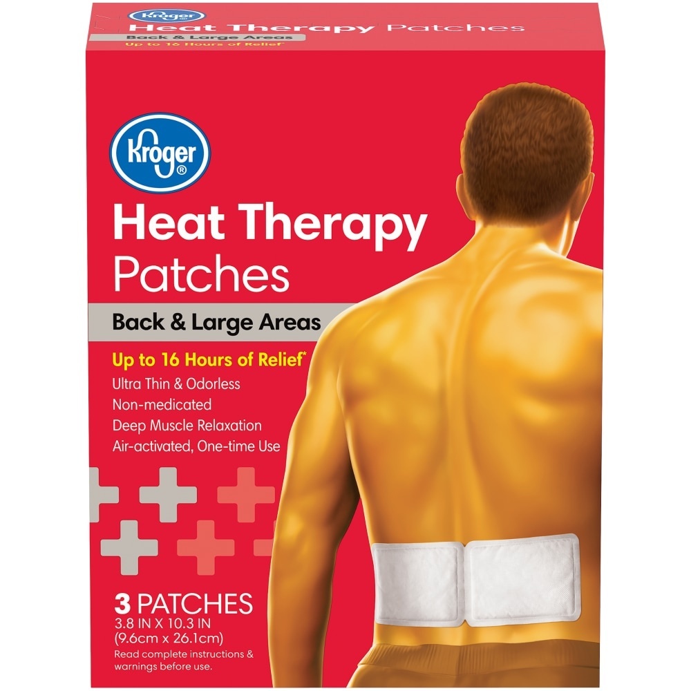 slide 1 of 1, Kroger Heat Therapy Patches 3.8 x 10.3 Inch, 3 ct