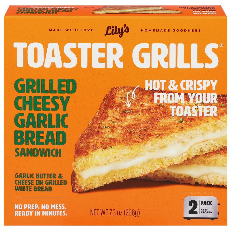 slide 1 of 5, Lily's Toaster Grills Frozen Cheesy Garlic Bread - 7.27oz/2ct, 7.27 oz, 2 ct