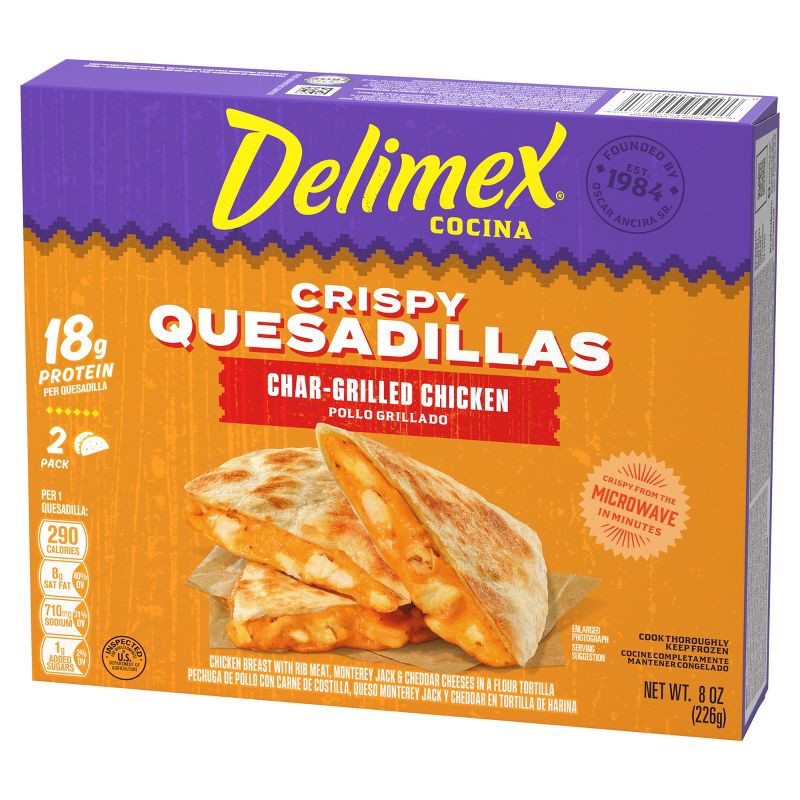 slide 3 of 11, Delimex Frozen Quesadillas Char Grilled Chicken - 8oz/2ct, 2 ct; 8 oz