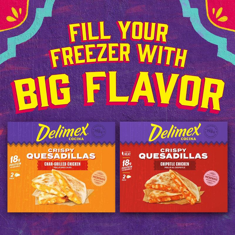 slide 8 of 11, Delimex Frozen Quesadillas Char Grilled Chicken - 8oz/2ct, 2 ct; 8 oz