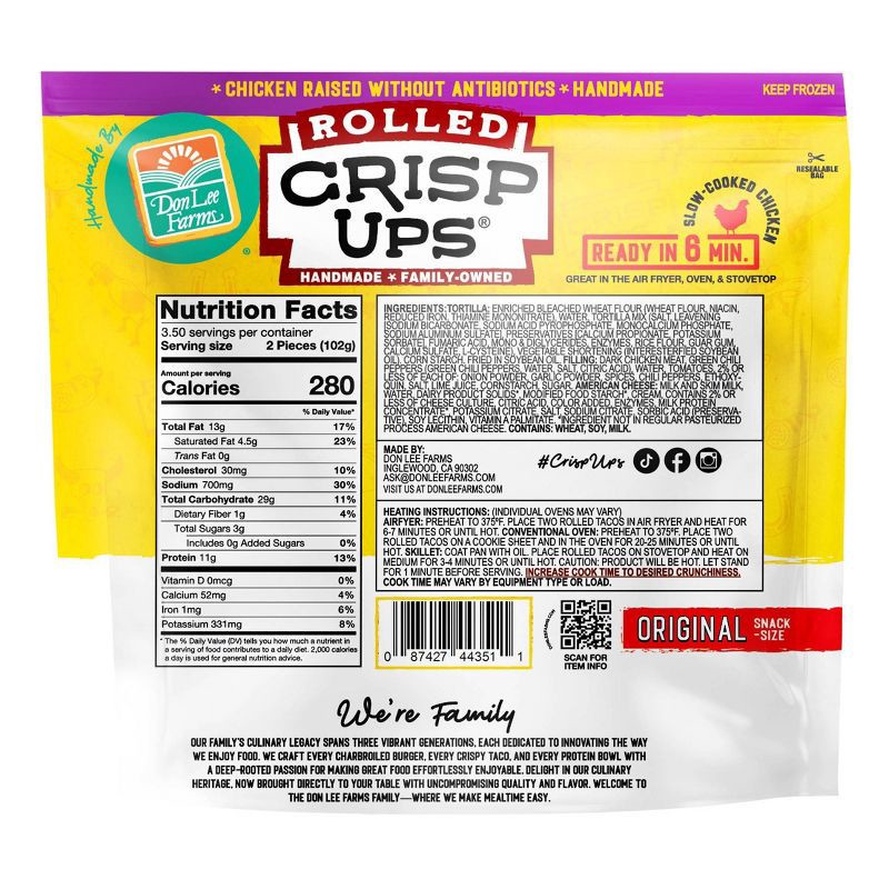 slide 2 of 4, Don Lee Farms Frozen Snack Size Rolled Chicken Tacos -12.8oz, 12.8 oz