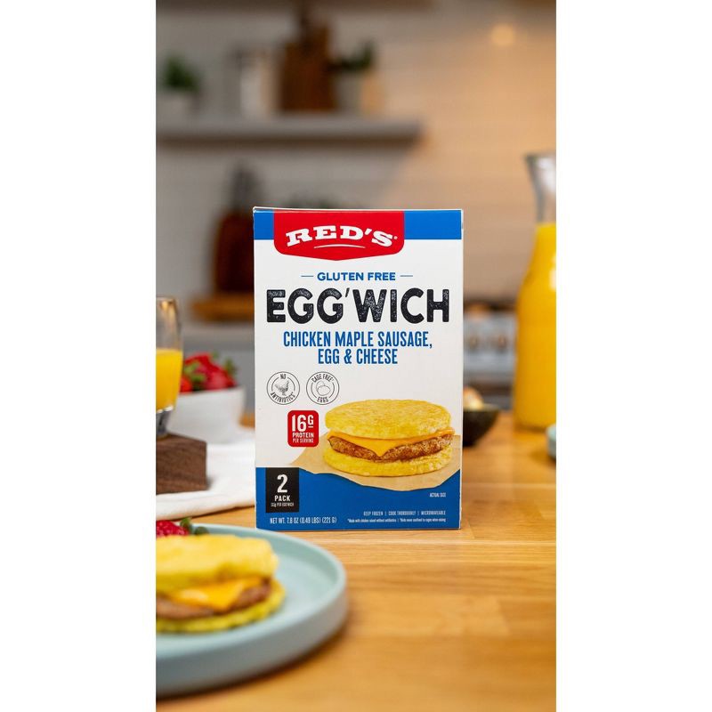 slide 3 of 8, Red's All Natural Frozen Maple Sausage Egg-wich - 7.8oz/2ct, 7.8 oz, 2 ct