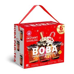 O's Bubble Brown Sugar Peppermint and Hot Chocolate Flavored Holiday Party Boba Tea Kit - 12.9oz/6ct