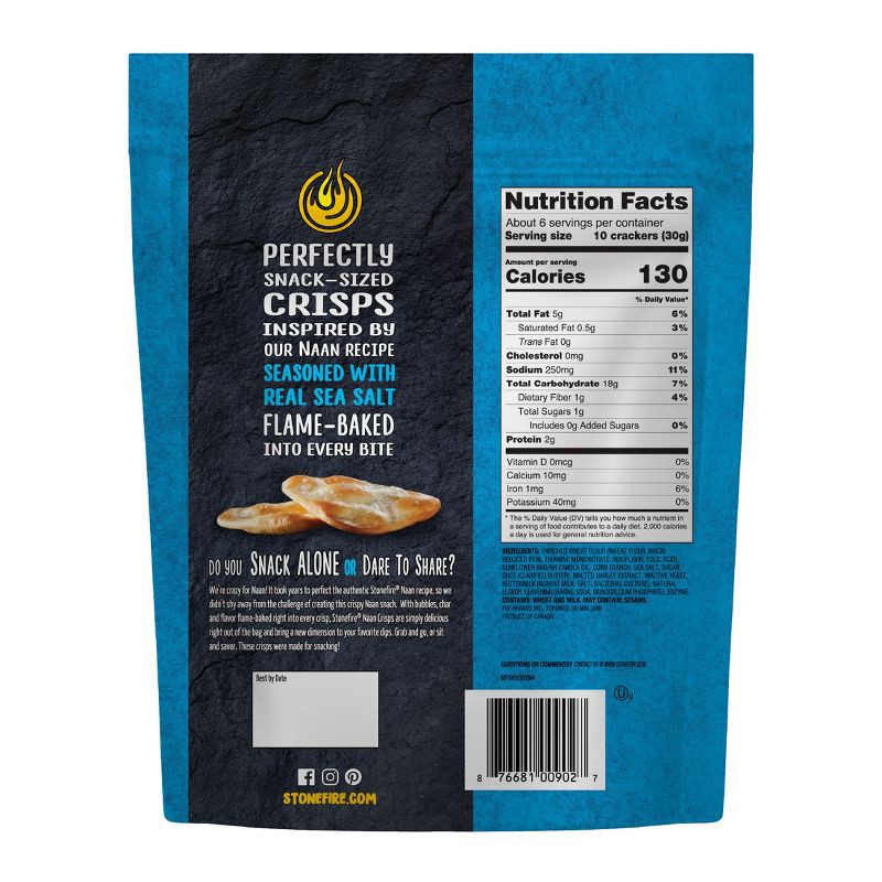 slide 2 of 8, Stonefire Sea Salt Naan Crisps - 6oz, 6 oz