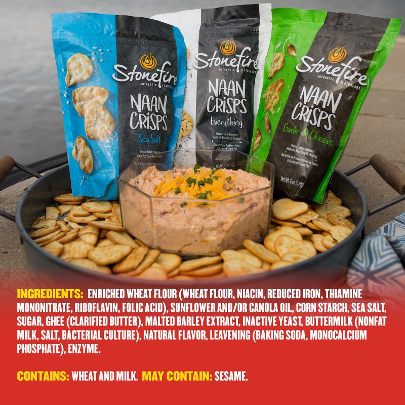 slide 4 of 8, Stonefire Sea Salt Naan Crisps - 6oz, 6 oz