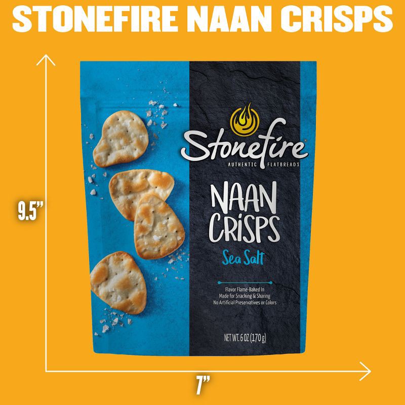 slide 6 of 8, Stonefire Sea Salt Naan Crisps - 6oz, 6 oz