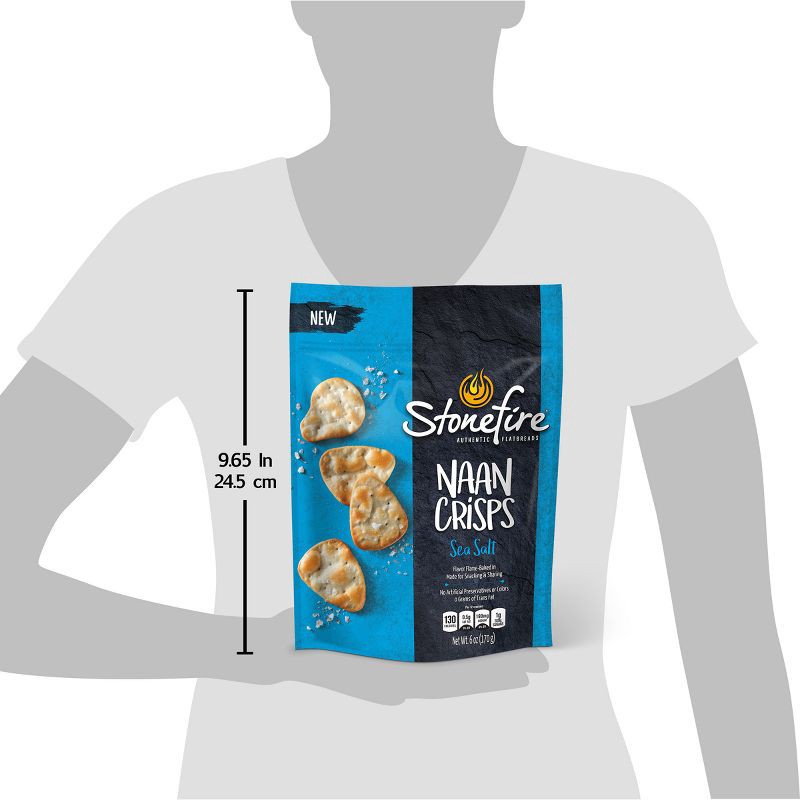 slide 8 of 8, Stonefire Sea Salt Naan Crisps - 6oz, 6 oz