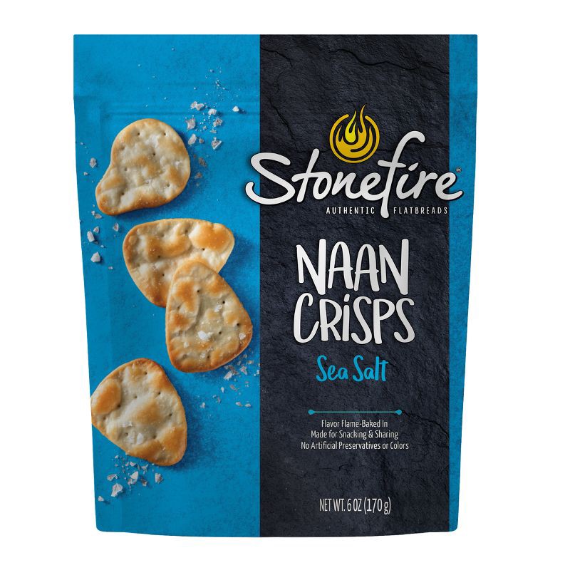 slide 1 of 8, Stonefire Sea Salt Naan Crisps - 6oz, 6 oz