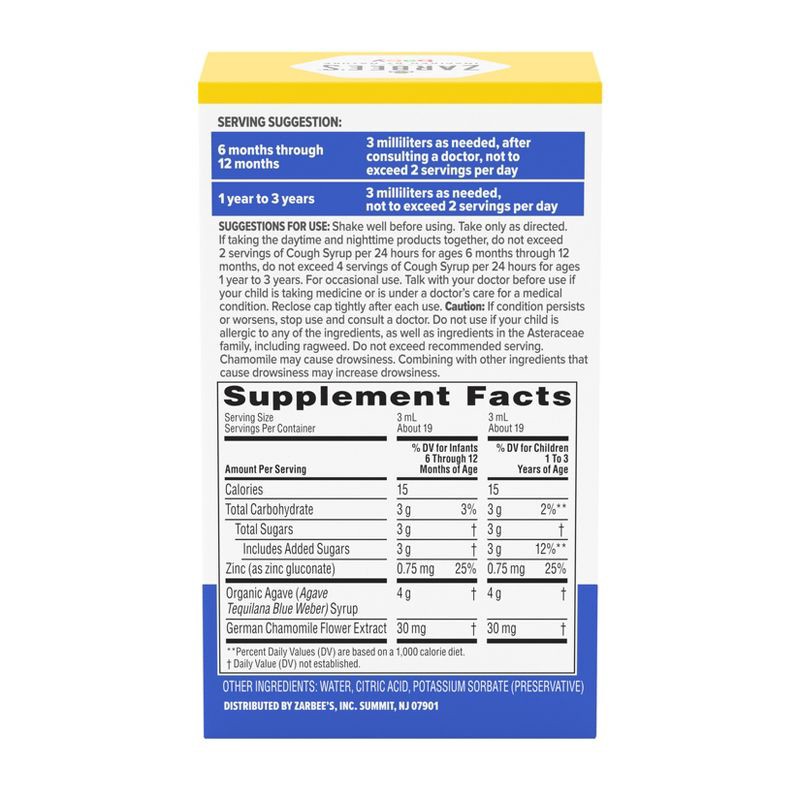 slide 2 of 12, Zarbee's Baby Cough Syrup and Immune with Agave Night Time - 2oz, 2 oz