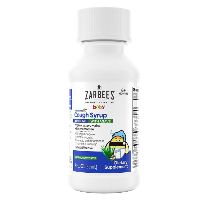 slide 11 of 12, Zarbee's Baby Cough Syrup and Immune with Agave Night Time - 2oz, 2 oz
