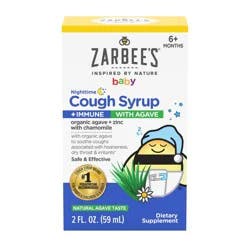 Zarbee's Baby Cough Syrup and Immune with Agave Night Time - 2oz