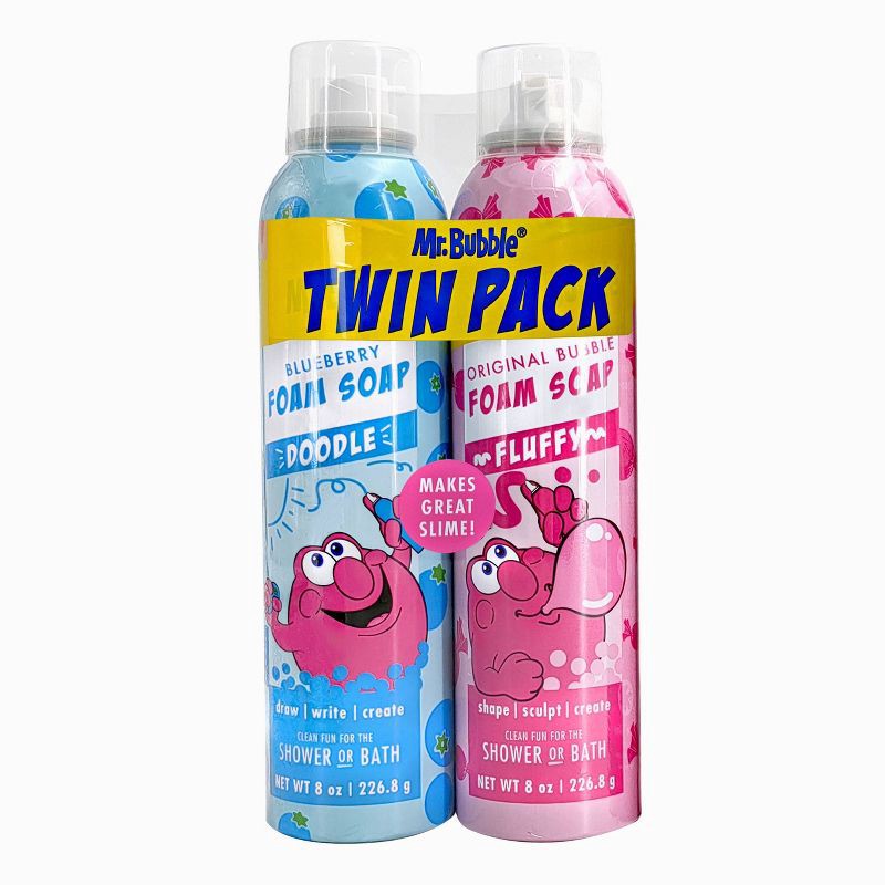 slide 1 of 9, Mr. Bubble 2pk Twin Foam Soap - Blueberry/Original Bubble - 16 fl oz, 2 ct, 16 fl oz