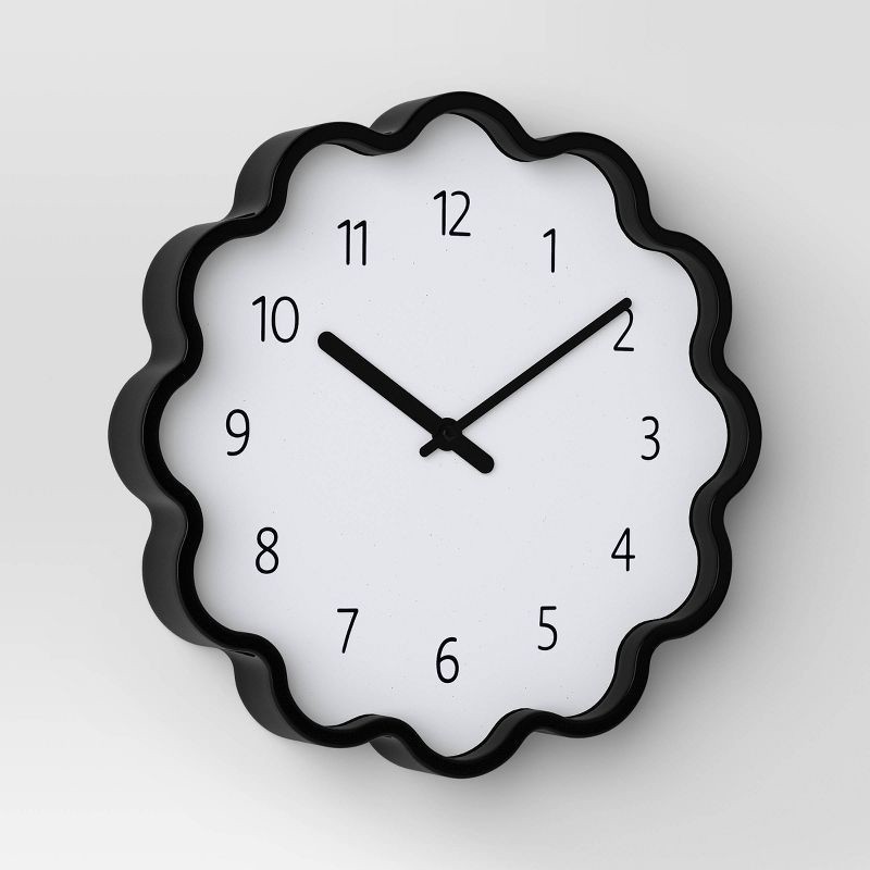 slide 3 of 3, 12" Wavy Wall Clock Black - Room Essentials™, 1 ct