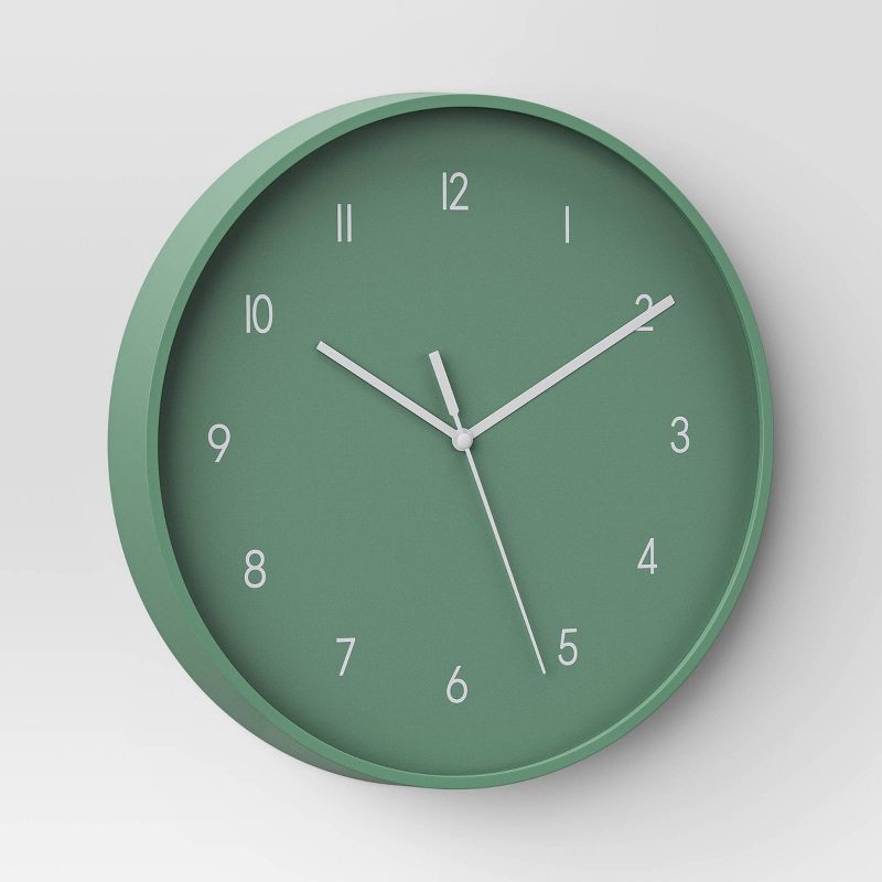 slide 3 of 3, 12" Wall Clock Green - Room Essentials™, 1 ct