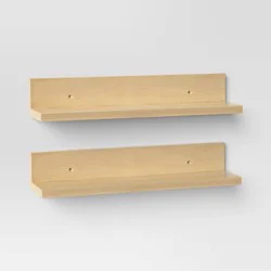 15" Wall Shelf Picture Ledge 2pk Natural - Room Essentials™