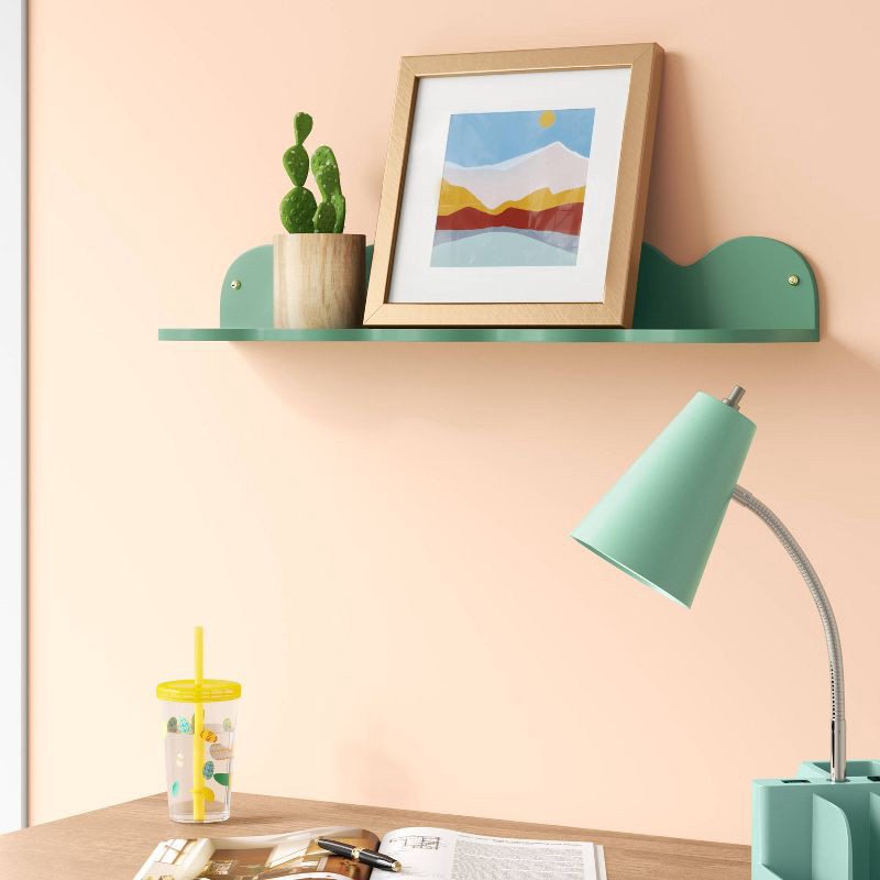 slide 2 of 3, 24" Wavy Wall Shelf Green - Room Essentials™, 1 ct