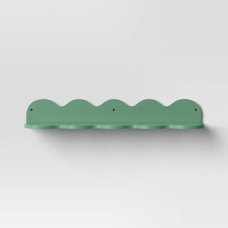 slide 3 of 3, 24" Wavy Wall Shelf Green - Room Essentials™, 1 ct