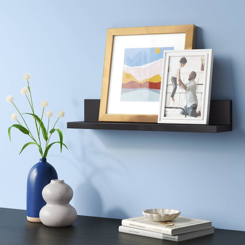 slide 2 of 3, 30" Wall Shelf Picture Ledge Black - Room Essentials™, 1 ct