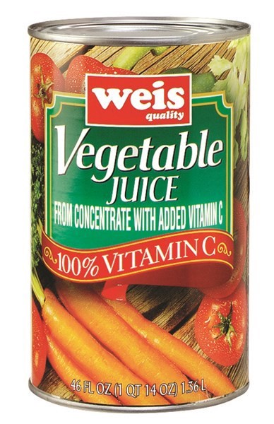 slide 1 of 1, Weis Quality 100% Vegetable Juice From Concentrate, 46 fl oz