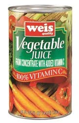 Weis Quality 100% Vegetable Juice From Concentrate