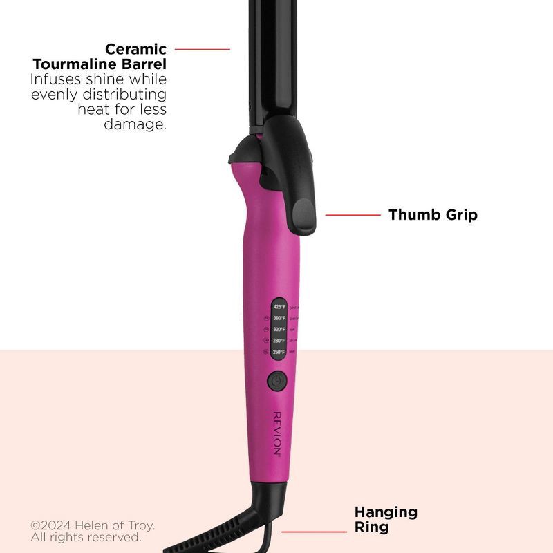slide 3 of 8, Revlon Easy Heat Precision Hair Curling Iron - 1", 1 ct