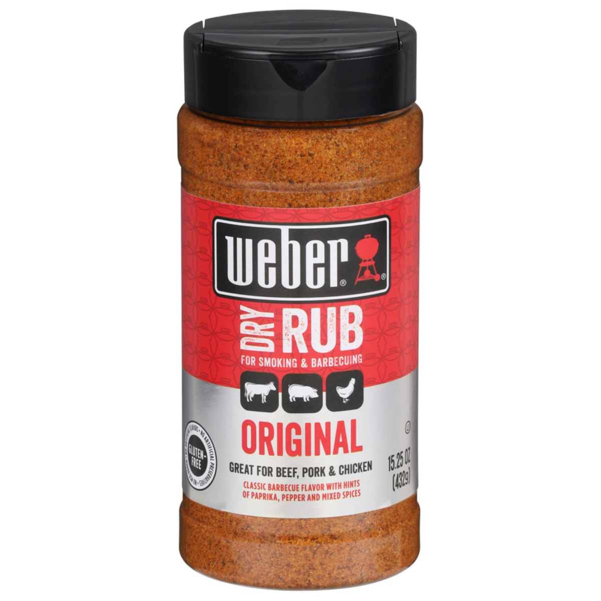 slide 1 of 1, Weber Original Smoking Dry Rub, Gluten-Free, 15.25 oz, 15.25 oz