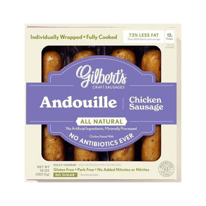 slide 1 of 4, Gilbert's Craft Sausages Gilbert's Andouille Sausage - 12oz/4ct, 4 ct; 12 oz