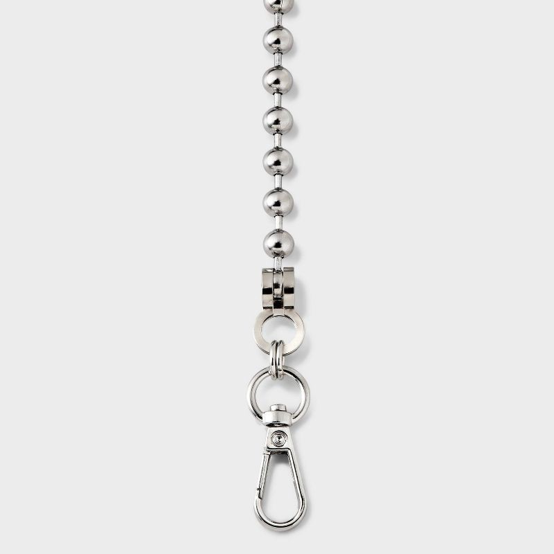 slide 2 of 4, Ball Chain Wristlet Handbag Strap - A New Day™ Silver: Lobster Claw Clasp, Iron & Zinc Alloy, Solid Pattern, 1 ct