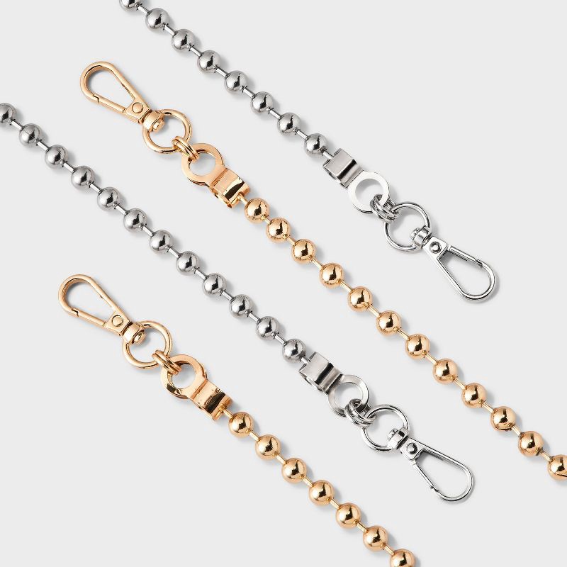 slide 4 of 4, Ball Chain Wristlet Handbag Strap - A New Day™ Silver: Lobster Claw Clasp, Iron & Zinc Alloy, Solid Pattern, 1 ct