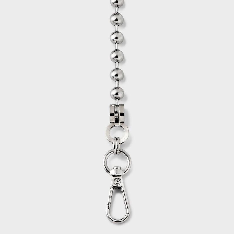 slide 3 of 5, Ball Chain Shoulder Handbag Strap - A New Day™ Silver: Lobster Claw Clasp, Iron & Zinc Alloy, 33.5" Length, 1 ct