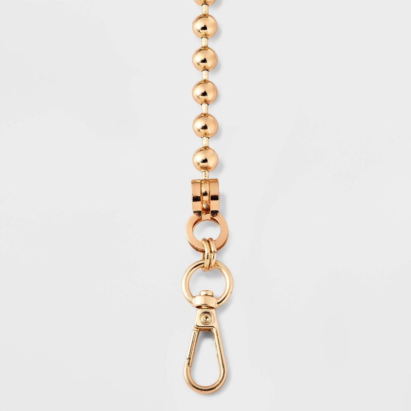slide 3 of 5, Ball Chain Shoulder Handbag Strap - A New Day™ Gold: Purse Chain Accessory, Lobster Claw Clasp, Iron & Zinc Alloy, 33.5" Length, 1 ct