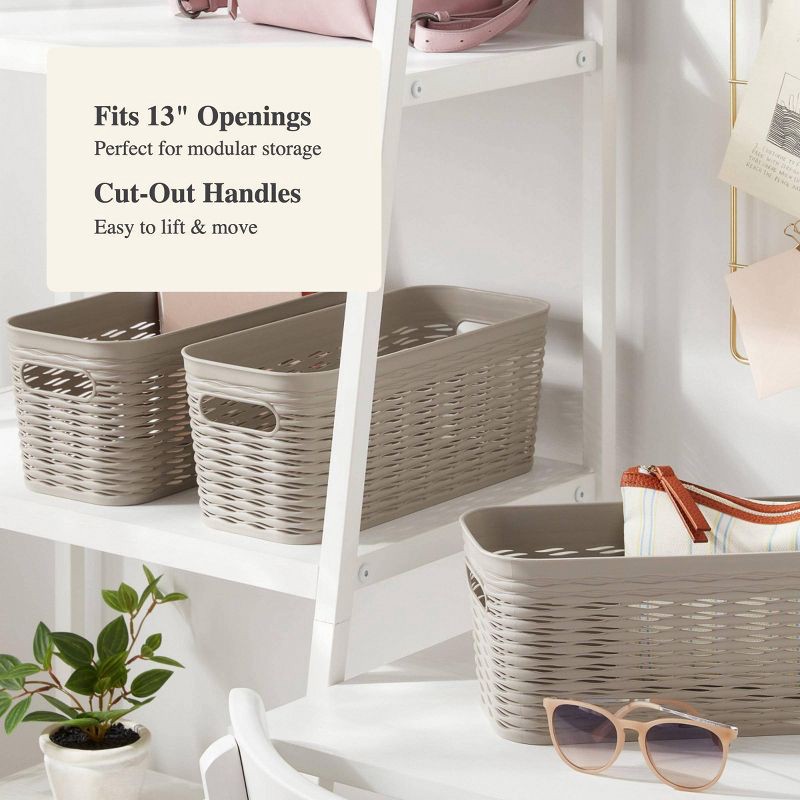 slide 4 of 5, 3pk Wave Half Medium Decorative Basket Gray - Brightroom™, 3 ct