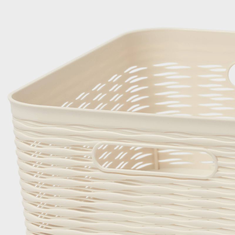 slide 3 of 4, 2pk Wave Medium Decorative Basket Cream - Brightroom™, 2 ct