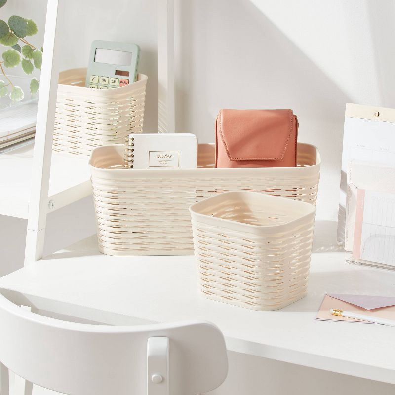 slide 2 of 4, 3pk Wave Assorted Decorative Basket Cream 5L Narrow 2c - Brightroom™, 3 ct, 5 liter