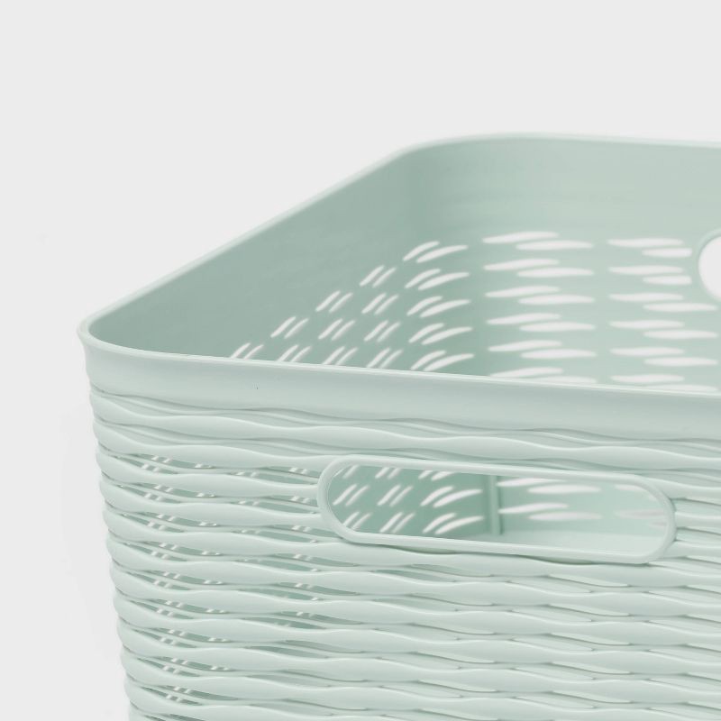 slide 3 of 4, 2pk Wave Medium Decorative Basket Mint Green - Brightroom™, 2 ct