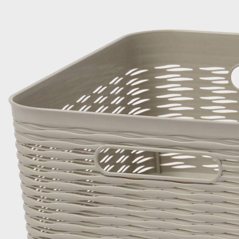 slide 3 of 4, 2pk Wave Medium Decorative Basket Gray - Brightroom™, 2 ct