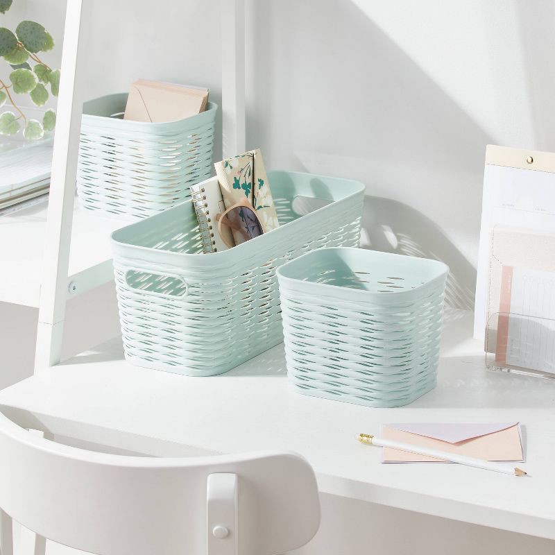 slide 2 of 5, 3pk Wave Assorted Decorative Basket Mint Green 5L Narrow 2c - Brightroom™, 3 ct, 5 liter